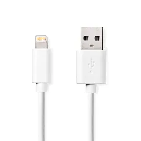 nedis-ccgl39300wt10-cable-lightning-8-pin-to-usb-a-male-48-mbps-nickel-plated-pvc-1-m