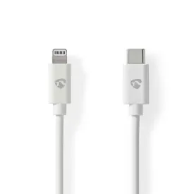 nedis-ccgl39650wt20-cable-lightning-8-pin-to-usb-c-male-48-mbps-nickel-plated-pvc-2-m
