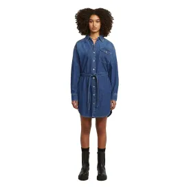 g-star-belted-long-sleeve-short-dress