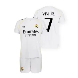 Real madrid 25/26 Vinicius home junior short sleeve T-shirt White