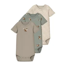 Name It Body A Manica Corta Con Fiocco Per Bambina - Confezione Da 3 Unità - Taglia 3 Anni - Scollo Americano, Cotone Morbido