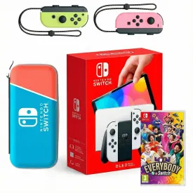 nintendo-switch-oled---2-mandos-joy-con---juego---funda