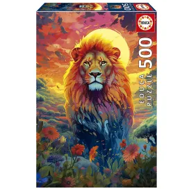 educa-puzzle:-sguardo-maestoso-del-leone-500-pezzi