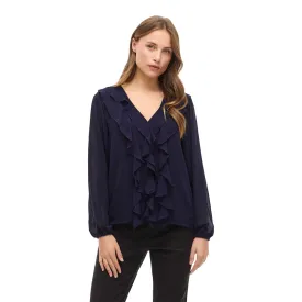 vila-ane-v-neck-frill-top-long-sleeve-blouse
