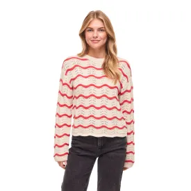 vila-wave-o-neck-pointelle-knit-pullover