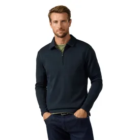 hackett-waffle-collar-half-zip-sweatshirt