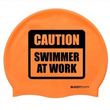 Buddyswim Svømmehætte Caution Swimmer At Work