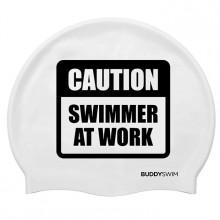 Buddyswim Svømmehætte Caution Swimmer At Work Silicone