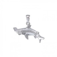 Dive silver Hammerhead Shark Horizontal Pendant