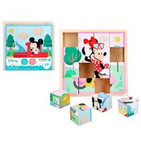 Woomax Quebra-cabeça De Cubo De Madeira Mickey Minnie Disney