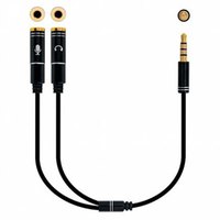 Nanocable Audio Adapter Cable Jack 3.5 Male 4 Pins To 2xJack 3.5 Male 3.5/H 3 Pins 30 cm