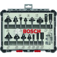 Bosch 15 Stuks Houtbitset Voor 6 mm Schachtfrees