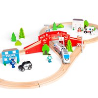 Woomax Wooden Train Circuit 50 Pieces