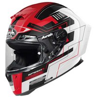 Airoh GP550S Plain Full Face Motorcycle Helmet Black White Free Smoke Visor