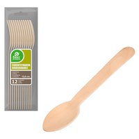 best-products-green-wooden-dessert-spoon-13.8-cm-12-units