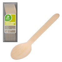best-products-green-wooden-spoon-16-cm-12-units