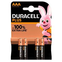 Duracell Baterias Alcalinas Plus AAA LR03 4 Unidades