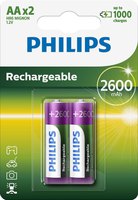 Philips Uppladdningsbara Batterier R-6 2600Mah Pack 2