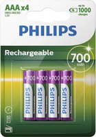 Philips Baterias Recarregáveis R03B4A70 Aaa 700Mah Pack4