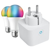 Muvit io Smart Pack: Smart Plug + 2700-6500K E27 A60 10w 2 2700-6500K E27 A60 10w Glühbirnen