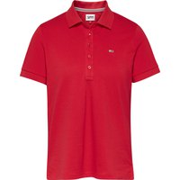 Tommy jeans Slim Flag Button Thru Short Sleeve Polo