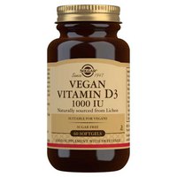 Solgar Vegaaninen D-vitamiini 3 1000Ui 1000Ui Neutraali Maku 60 Kapselit