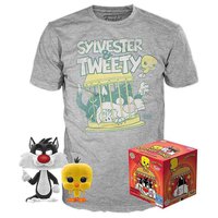 Funko POP And Short Sleeve T-Shirt Looney Tunes Floked Silvestre And Piolin 9 cm