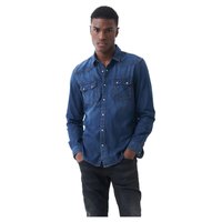Salsa jeans 125455-850 Fit Slim S-Repel Denim Fit Slim S-Repel Denim Langermet Skjorte
