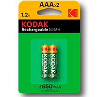Kodak Baterias Recarregáveis Ni-MH AAA LR3 650 mAh 2 Unidades