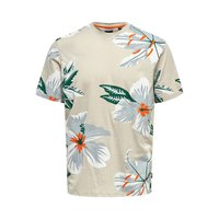 Only & sons Klop Regular Floral T-shirt Z Krótkim Rękawem I Okrągłym Dekoltem