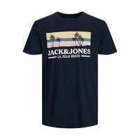 Jack & jones Malibu Branding T-shirt Z Krótkim Rękawem I Okrągłym Dekoltem