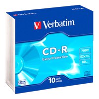 verbatim-cd-r-700mb-Επιπλέον-Προστασία-52x-Ταχύτητα-10-Μονάδες-Ανακαινισμένο