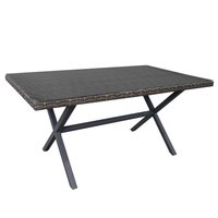 Chillvert Varenna Steel. Glass And Synthetic Rattan Rectangle Table 160x90x73 cm