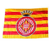Girona FC Senyera Mit Wappen Von Girona FC-Flagge