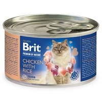Brit Comida Húmeda Para Gato Premium By Nature Pollo Con Arroz 200g