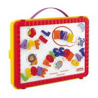 Quercetti Little Bag Board W/ Magnetic Letters 65 Pieces