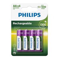Philips R6B4A130 Pack AA Rechargeable Batteries
