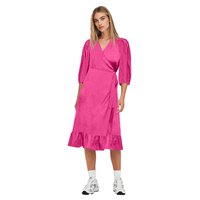 only-olivia-wrap-midi-3-4-sleeve-dress