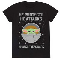 heroes-official-mandalorian-protects-and-attacks-kurzarmeliges-t-shirt
