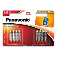 Panasonic Batterie Alcaline Pro Power LR 03 Micro 8 Unità