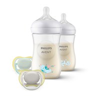 Philips avent Natural Response Pakket: 2 Versierd 260ml Baby Flessen + 2 Ultra LUCHT Fopspenen