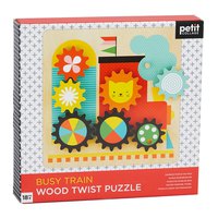 Petit collage Wooden Twist Puzzle: Busy Train