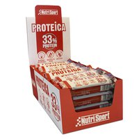 Nutrisport Proteína 33% 44gr Proteína Barras Caixa Dobro Chocolate 24 Unidades