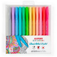 Alpino Set Of 12 Double-Ended Pastel Markers Dual Artist