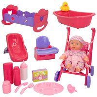 Color baby Spædbarn Med Utstyr Og Tilbehør Set