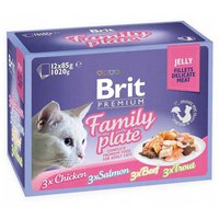 Brit Premium Cat Pouch Jelly Οικογενειακό πιάτο φιλέτο 12x85g Βρεγμένος ΓΑΤΑ Φαγητό
