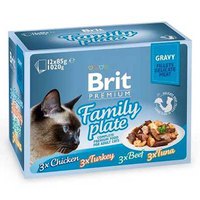 Brit Premium Cat Pouchgravy Filet Family Talerz 12x85g Mokro KOT Żywność