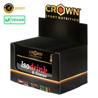 Crown sport nutrition Scatola Bustine In Polvere Per Bevande Isotoniche Isodrink & Energy 32g 12 Unità Frutti Di Bosco