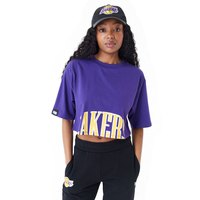 New era NBA Team Wrdmrk Crop Los Angeles Lakers T-shirt Met Korte Mouwen