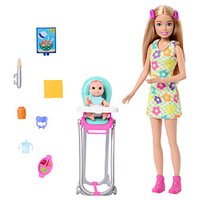 Barbie Baby-sitter Avec Chaise Haute Et Accessoires Pour Poupée Skipper